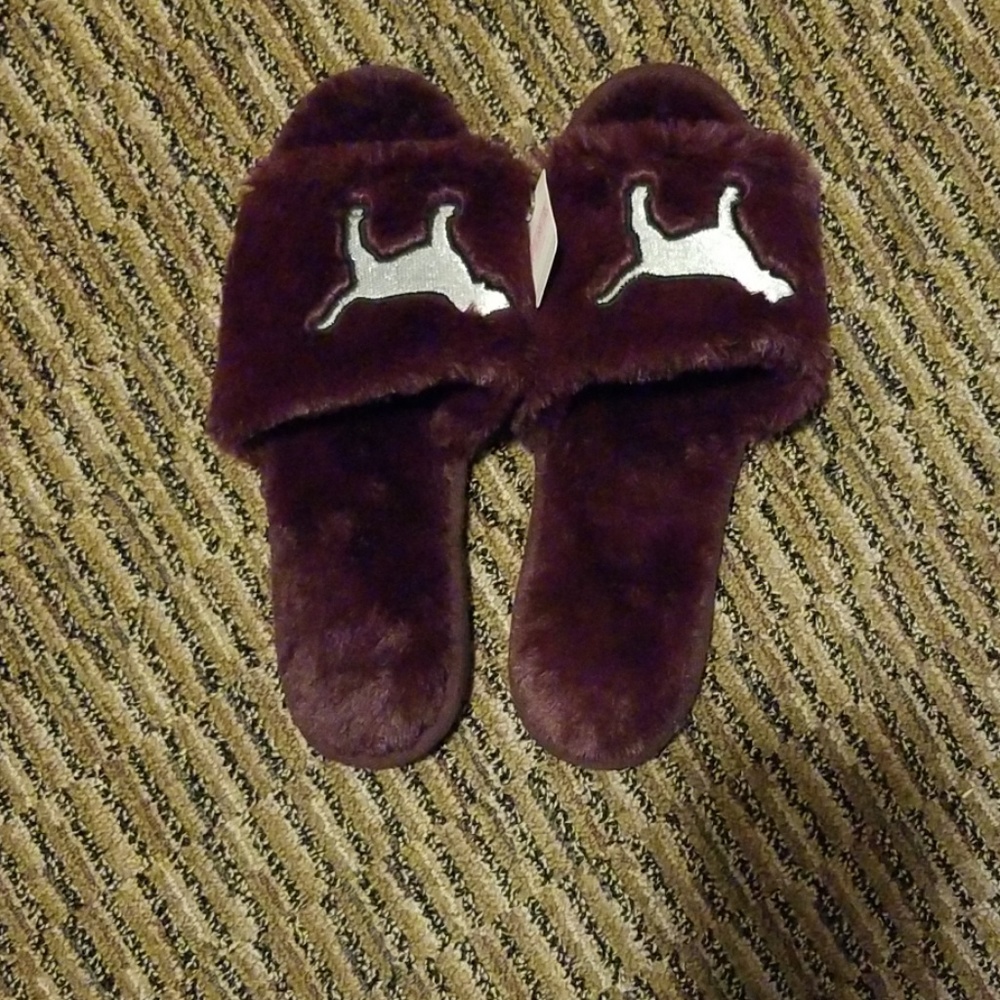 Fuzzy Victoria secret pink slippers